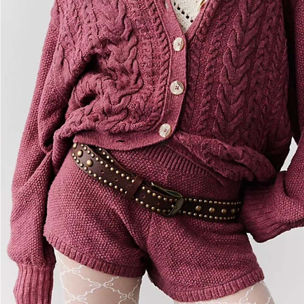 Free people Keeper cable knit shorts
